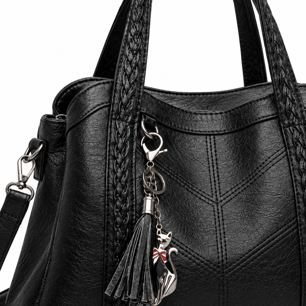 The Merritt Everyday Tote - Black - closure detail