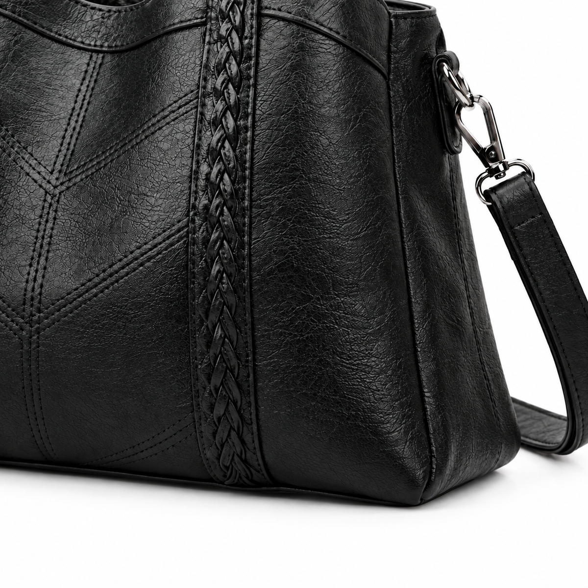 The Merritt Everyday Tote - Black - Detail