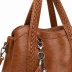 The Merritt Everyday Tote - Brown - Brown · Handle detail
