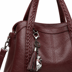 The Merritt Everyday Tote - Wine Red - Wine Red · Handle detail