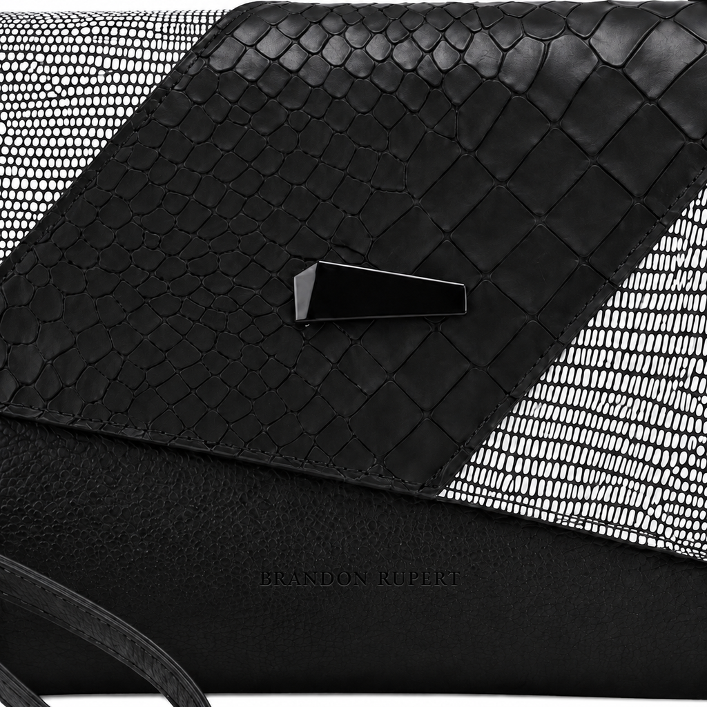 The Estelle Foldover Evening Clutch - White textured - White textured · Closure and panels