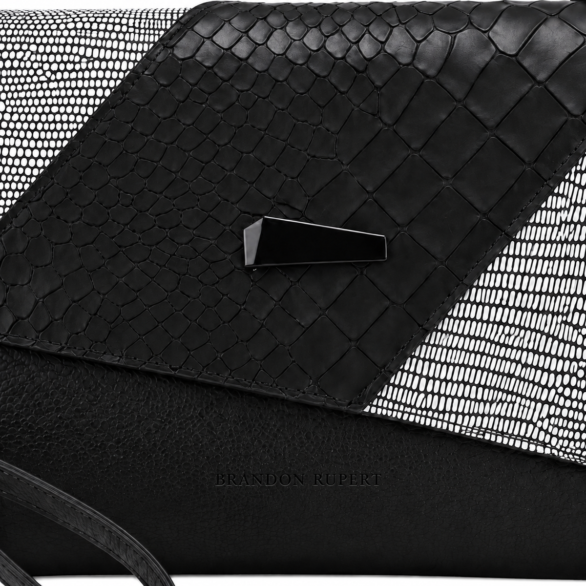 The Estelle Foldover Evening Clutch - White textured - White textured · Closure and panels